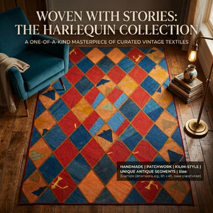 Multicolored diamond-patterned rug in a room ,patchwork kilim,persian rug