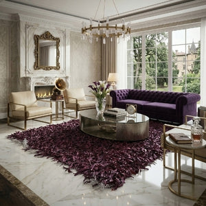 Luxury Genuine Leather Shag Rug – Hand-Finished Designer Floor Decor Australia 14-65