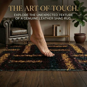 Modern Leather Shag Rug | Fluffy Anti-Slip Floor Rugs AU
