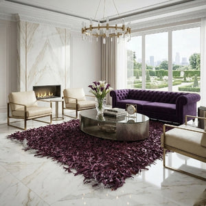 Luxury Genuine Leather Shag Rug – Hand-Finished Designer Floor Decor Australia 14-65