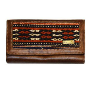 Genuine leather purse with Handwoven Jajim 35-801 - KANDM PARSE LEATHER SHOP