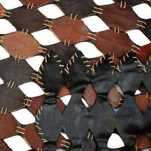 Modern floor rugs patchwork cowhide leather rug Bohemian new rugs online AU Rugs 2-28 - KANDM PARSE LEATHER SHOP