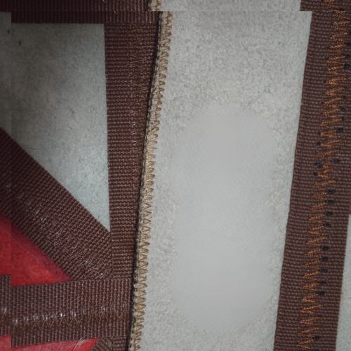 Artisan Hand-Stitched Genuine Cowhide and Red Suede Patchwork Rug7-23