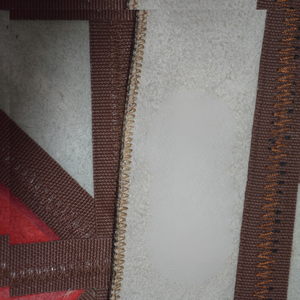 Artisan Hand-Stitched Genuine Cowhide and Red Suede Patchwork Rug7-23