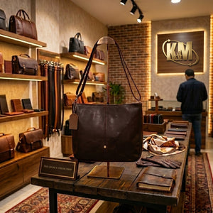 Genuine Leather Handbag & Crossbody Laptop Bag | K&M