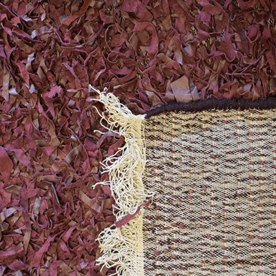 Luxury Genuine Leather Shag Rug – Hand-Finished Designer Floor Decor Australia 14-65