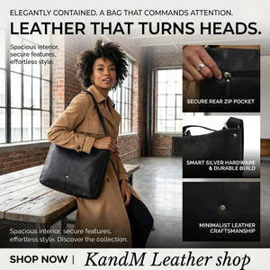 Genuine Leather Handbag & Crossbody Laptop Bag | K&M