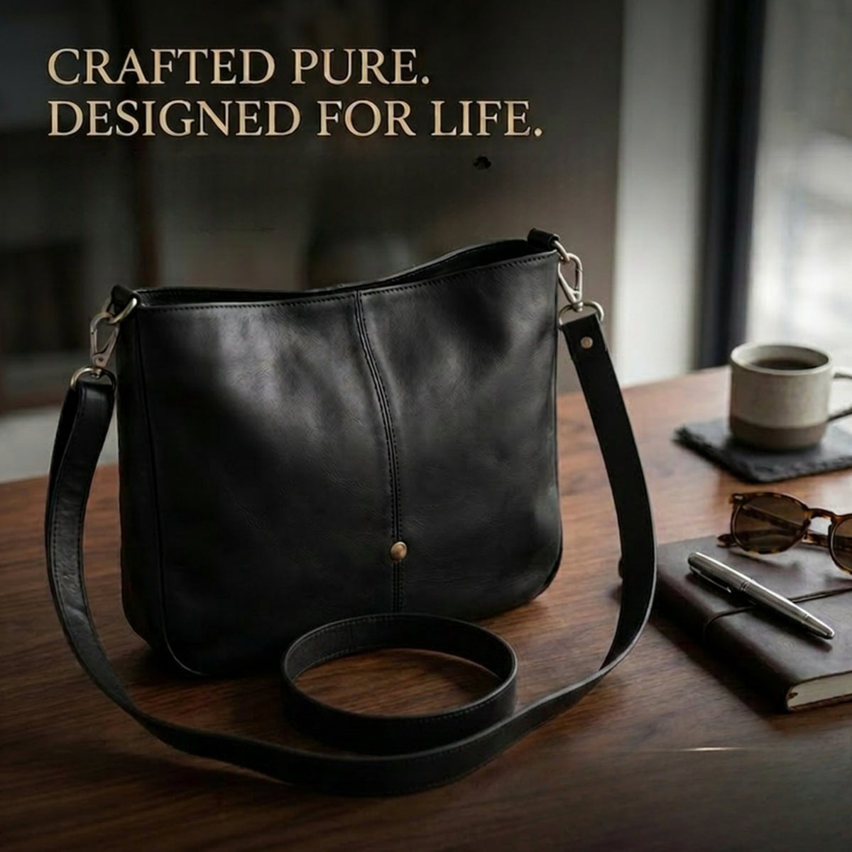 Genuine Leather Handbag & Crossbody Laptop Bag | K&M