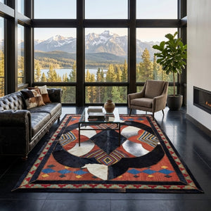 Modern floor rugs patchwork cowhide kilim rug living room rugs online AU Rugs 9-178