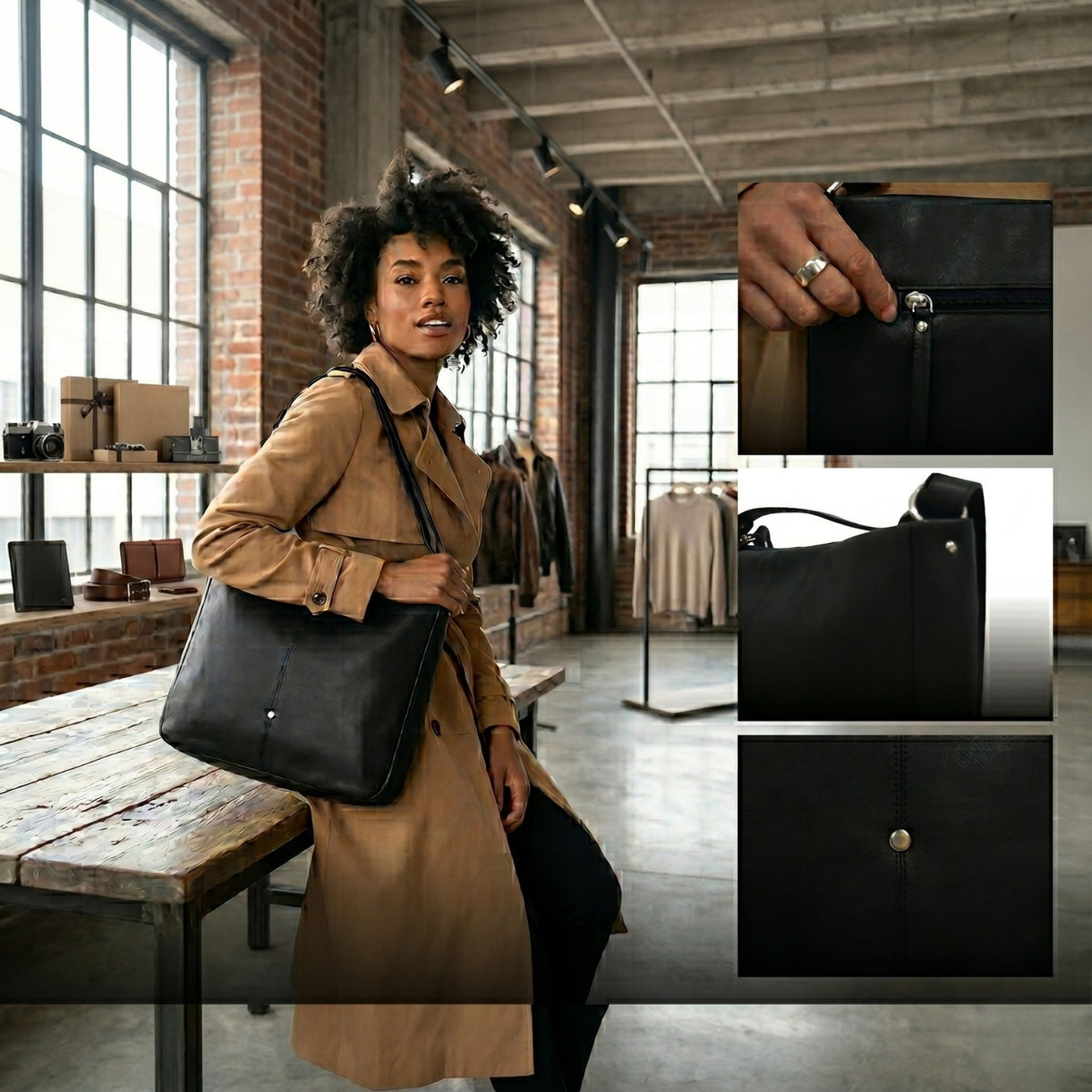 Genuine Leather Handbag & Crossbody Laptop Bag | K&M