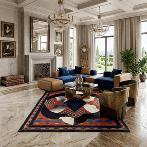 Modern floor rugs patchwork cowhide kilim rug living room rugs online AU Rugs 9-178