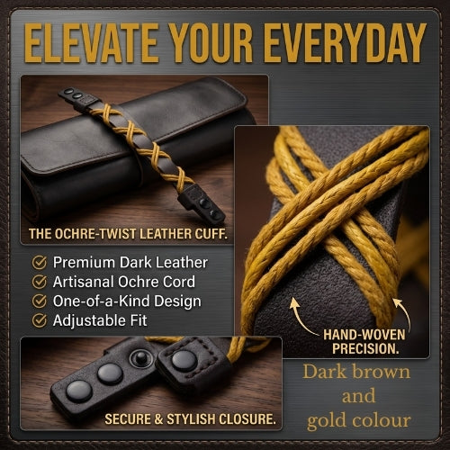 Dark brown and gold bracelet on a wooden surface with text about craftsmanship and style.Handmade leather bracelet with jute weave on a beach setting, featuring text about product features. footy,HAWTHORN HAWKS,football,club,AFL,
#AFL #Footy #AustralianRulesFootball #AFLBracelets #HandmadeJewelry #FootyFans
