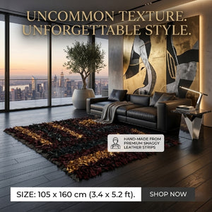 Luxury leather rug 
Genuine leather shag rug
Handmade shag rug
Premium leather home decor
Hand-cut genuine sheep leather rug
Modern textured shag rug 
High-end anti-slip leather rug modern Australian living