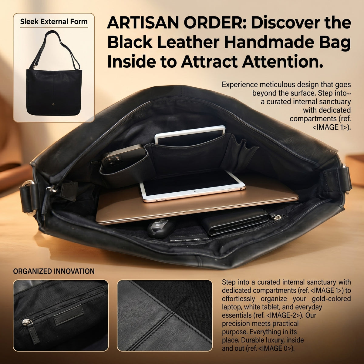 Genuine Leather Handbag & Crossbody Laptop Bag | K&M