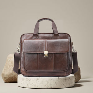Genuine Strong cowhide leather bag, Shoulder Bag, Business Laptop Briefcase, Daily Messenger Bag KM 315-A