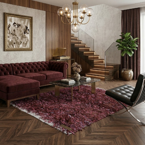 Modern Leather Shag Rug | Fluffy Anti-Slip Floor Rugs AU