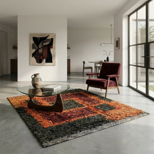 Modern Leather Shag Rug | Fluffy Anti-Slip Floor Rugs AU
