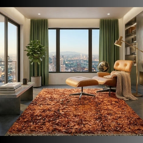 Modern Leather Shag Rug | Fluffy Anti-Slip Floor Rugs AU