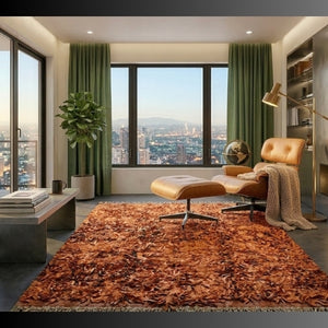 Modern Leather Shag Rug | Fluffy Anti-Slip Floor Rugs AU