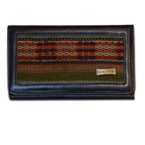 Genuine leather purse with Handwoven Jajim 35-801 - KANDM PARSE LEATHER SHOP