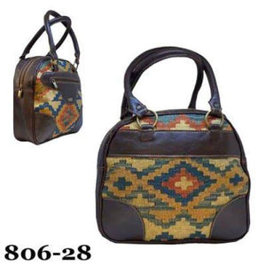 Handmade Leather and Kilim women's Handle Bags 35-806-1,11,13,20,23,28 - KANDM PARSE LEATHER SHOP