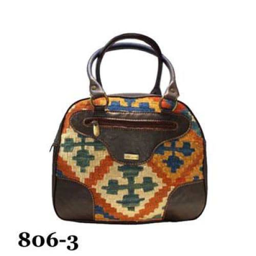 Handmade Leather and Kilim women's Handle Bags 35-806-3,12,21,25,27 - KANDM PARSE LEATHER SHOP