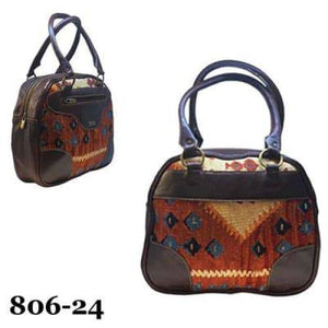 Handmade Leather and Kilim women's Handle Bags 35-806-4,16,22,24,26 - KANDM PARSE LEATHER SHOP