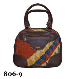 Handmade Leather and Kilim women's Handle Bags 35-806-6,8,9,14,15,17 - KANDM PARSE LEATHER SHOP