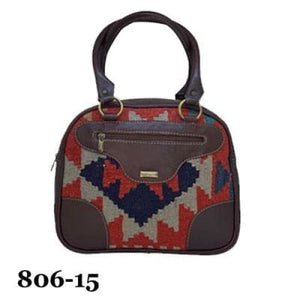 Handmade Leather and Kilim women's Handle Bags 35-806-6,8,9,14,15,17 - KANDM PARSE LEATHER SHOP