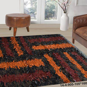 Modern floor rugs Leather Shag Area Carpet Anti-slip fluffy rugs online AU rugs14-4 - KANDM PARSE LEATHER SHOP