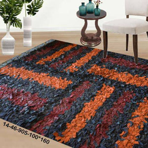 Modern floor rugs Leather Shag Area Carpet Anti-slip fluffy rugs online AU rugs14-46 - KANDM PARSE LEATHER SHOP