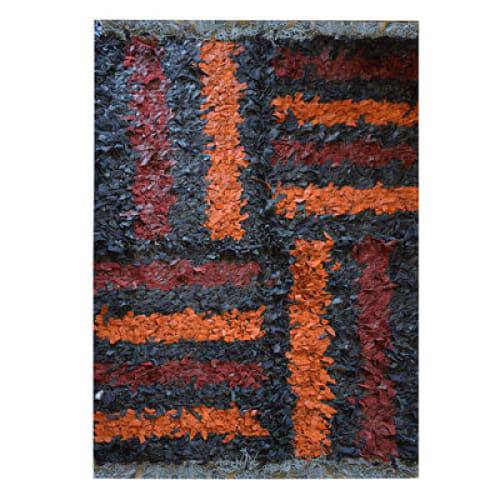 Modern floor rugs Leather Shag Area Carpet Anti-slip fluffy rugs online AU rugs14-46 - KANDM PARSE LEATHER SHOP