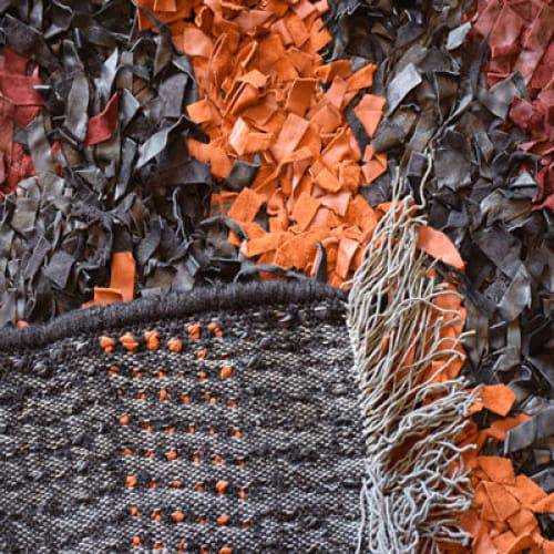 Modern floor rugs Leather Shag Area Carpet Anti-slip fluffy rugs online AU rugs14-46 - KANDM PARSE LEATHER SHOP