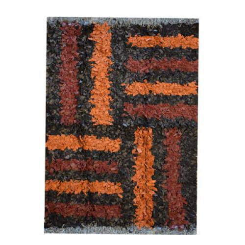 Modern floor rugs Leather Shag Area Carpet Anti-slip fluffy rugs online AU rugs14-55 - KANDM PARSE LEATHER SHOP