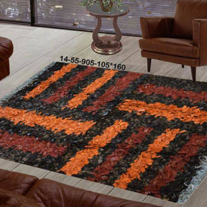 Modern floor rugs Leather Shag Area Carpet Anti-slip fluffy rugs online AU rugs14-55 - KANDM PARSE LEATHER SHOP