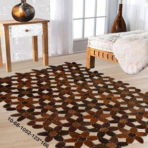 Modern floor rugs patchwork cow leather rug Bohemian new rugs online AU Rugs 10-68 - KANDM PARSE LEATHER SHOP