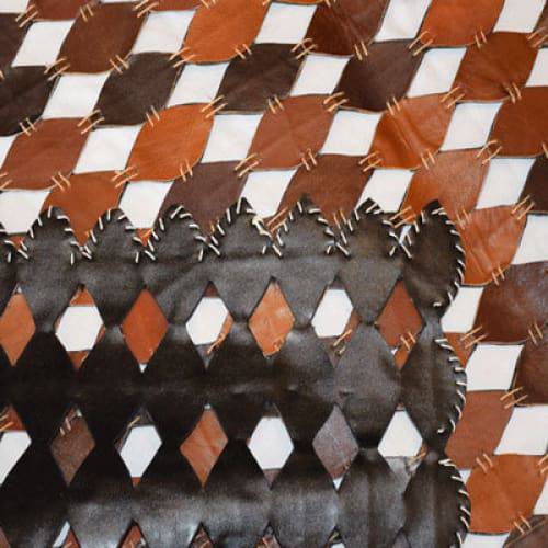 Modern floor rugs patchwork cow leather rug Bohemian new rugs online AU Rugs 7-103 - KANDM PARSE LEATHER SHOP