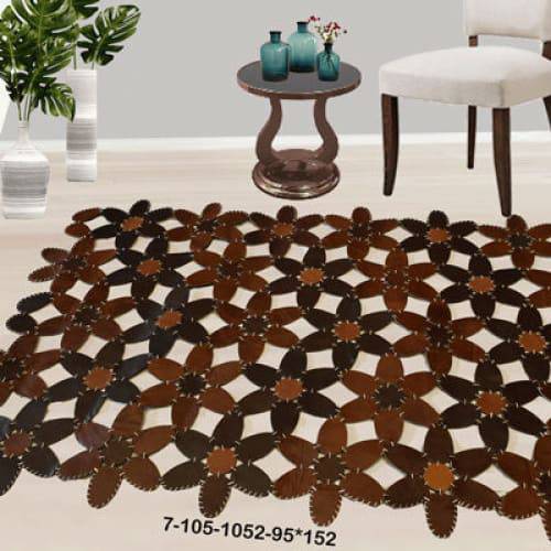 Modern floor rugs patchwork cow leather rug Bohemian new rugs online AU Rugs 7-105 - KANDM PARSE LEATHER SHOP