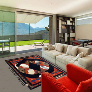 Modern floor rugs patchwork cowhide kilim rug living room rugs online AU Rugs 9-178 - KANDM PARSE LEATHER SHOP