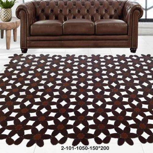 Modern floor rugs patchwork cowhide leather rug Bohemian new rugs online AU Rugs 2-101 - KANDM PARSE LEATHER SHOP