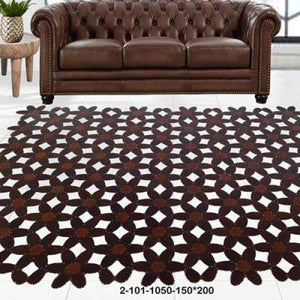 Modern floor rugs patchwork cowhide leather rug Bohemian new rugs online AU Rugs 2-101 - KANDM PARSE LEATHER SHOP