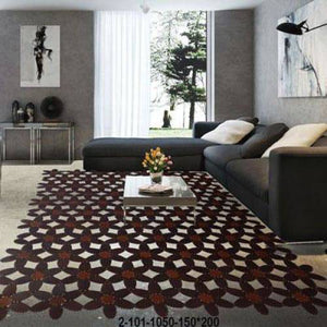 Modern floor rugs patchwork cowhide leather rug Bohemian new rugs online AU Rugs 2-101 - KANDM PARSE LEATHER SHOP