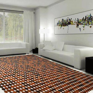 Modern floor rugs patchwork cowhide leather rug Bohemian new rugs online AU Rugs 2-31 - KANDM PARSE LEATHER SHOP