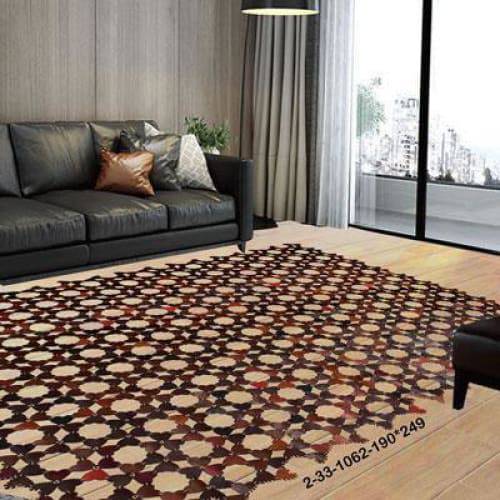 Modern floor rugs patchwork cowhide leather rug Bohemian new rugs online AU Rugs 2-33 - KANDM PARSE LEATHER SHOP