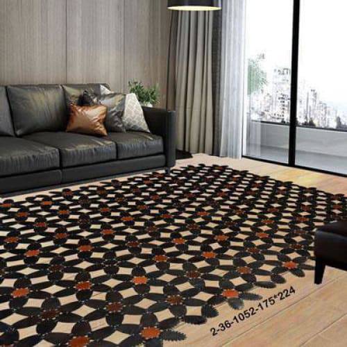 Modern floor rugs patchwork cowhide leather rug Bohemian new rugs online AU Rugs 2-36 - KANDM PARSE LEATHER SHOP