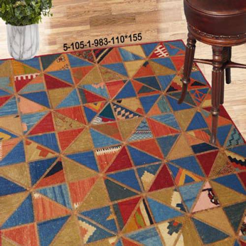 Modern floor rugs patchwork kilim rugs wool carpet natural rugs online AU Rugs 5-105-1(123) - KANDM PARSE LEATHER SHOP