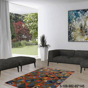 Modern floor rugs patchwork kilim rugs wool carpet natural rugs online AU Rugs 5-109 - KANDM PARSE LEATHER SHOP