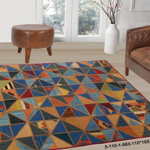 Modern floor rugs patchwork kilim rugs wool carpet natural rugs online AU Rugs 5-110-1(128) - KANDM PARSE LEATHER SHOP