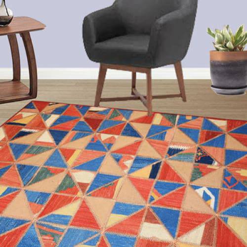 Modern floor rugs patchwork kilim rugs wool carpet natural rugs online AU Rugs 5-45 - KANDM PARSE LEATHER SHOP